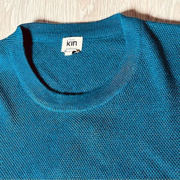 Kin by John Lewis Relaxed Fit Sweater Teal Ocean Blue Merino Wool Blend XL NEW - Picture 2 of 9